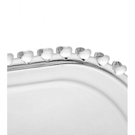 Travessa 24,7x13x2 Cm Oval De Cristal Ecológico Coração